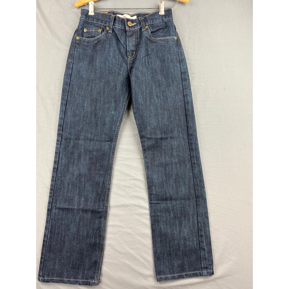 Levi's 514 Jeans Boys 14 Reg 27x27 Straight Leg Dark Wash Blue Denim Excellent